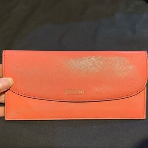 Coach Vintage Coral Pink Flat Wallet AUTHENTIC